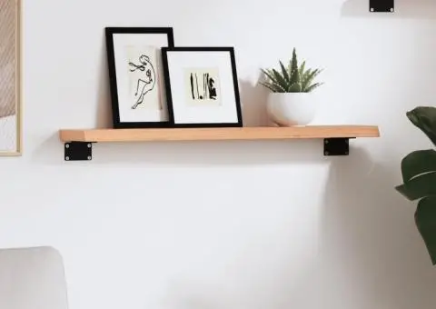 Poliță perete maro deschis 60x10x2 cm lemn masiv stejar tratat - 3/5