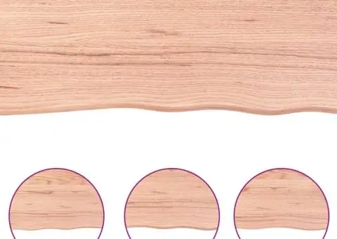 Poliță perete maro deschis 60x10x2 cm lemn masiv stejar tratat - 5/5