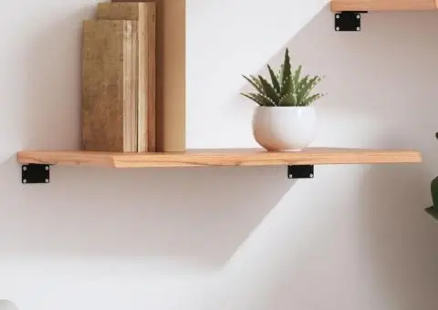 Poliță perete maro deschis 60x30x2 cm lemn masiv stejar tratat - 1/5