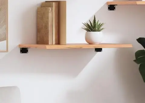 Poliță perete maro deschis 60x30x2 cm lemn masiv stejar tratat - 3/5