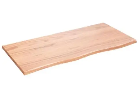 Poliță perete maro deschis 100x50x2 cm lemn masiv stejar tratat - 2/5