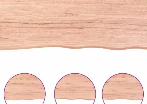 Poliță perete maro deschis 100x50x2 cm lemn masiv stejar tratat - 4/5