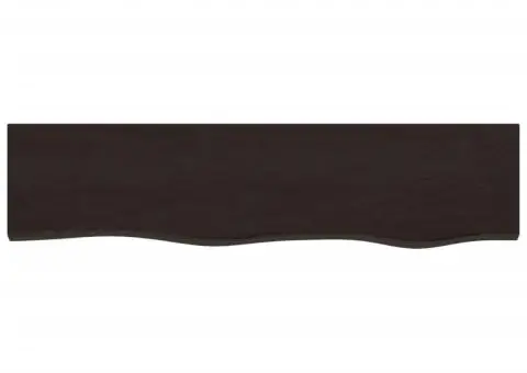 Raft de perete maro închis 80x20x6 cm lemn masiv stejar tratat - 4/5