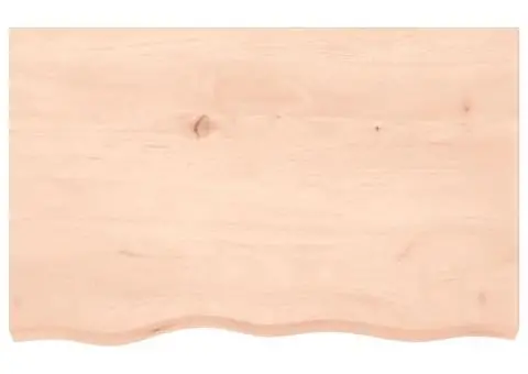 Blat de baie, 80x50x2 cm, lemn masiv netratat - 3/5