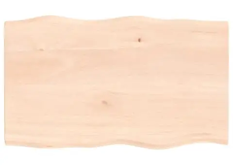 Blat masă 100x60x2 cm lemn masiv stejar netratat contur organic - 2/5