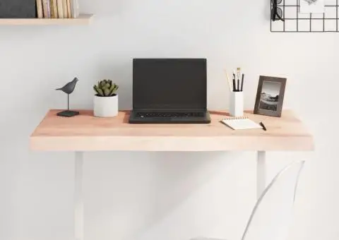 Blat masă 100x60x2 cm lemn masiv stejar netratat contur organic - 3/5