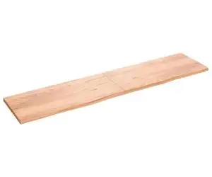 vidaXL Raft de perete maro deschis 220x50x(2-4) cm lemn stejar tratat