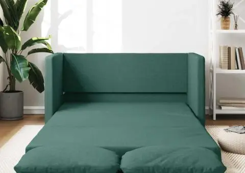 Canapea extensibilă 2 în 1, verde închis, 112x174x55 cm, textil - 1/5