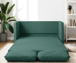 vidaXL Canapea extensibilă 2 în 1, verde închis, 112x174x55 cm, textil
