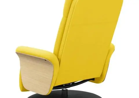 Fotoliu rabatabil cu suport de picioare, galben deschis, textil - 5/5