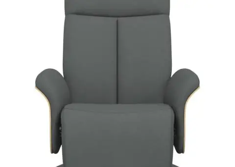 Fotoliu rabatabil cu suport de picioare, gri închis, textil - 3/5