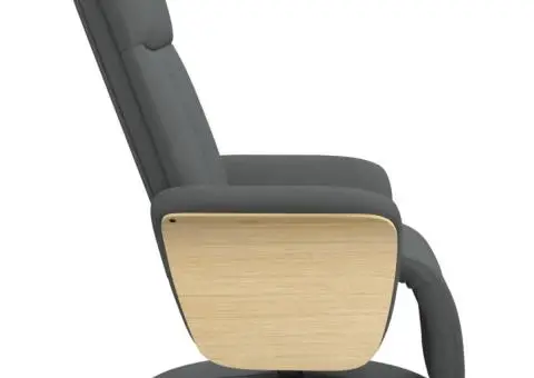 Fotoliu rabatabil cu suport de picioare, gri închis, textil - 4/5