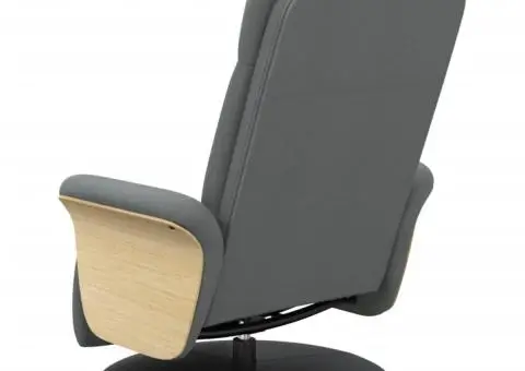 Fotoliu rabatabil cu suport de picioare, gri închis, textil - 5/5