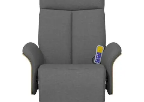 Fotoliu masaj rabatabil cu suport picioare, gri închis, textil - 4/5