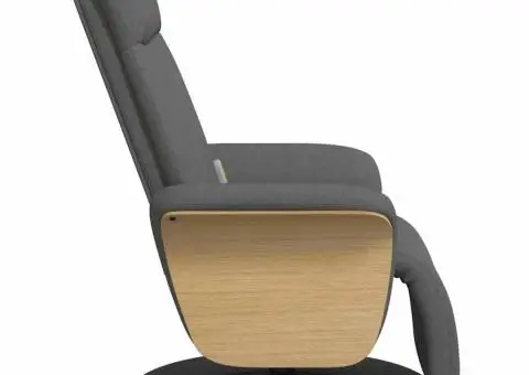 Fotoliu masaj rabatabil cu suport picioare, gri închis, textil - 5/5