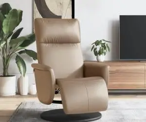 vidaXL Fotoliu rabatabil cu suport picioare cappuccino piele ecologică