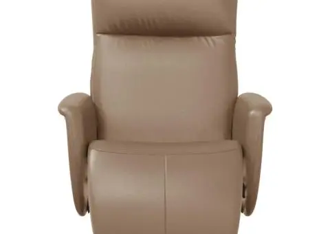 Fotoliu rabatabil cu suport picioare cappuccino piele ecologică - 3/5
