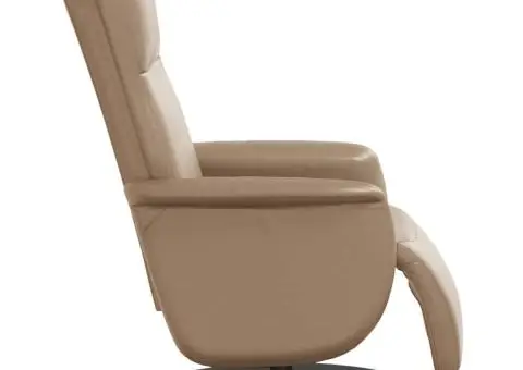 Fotoliu rabatabil cu suport picioare cappuccino piele ecologică - 4/5