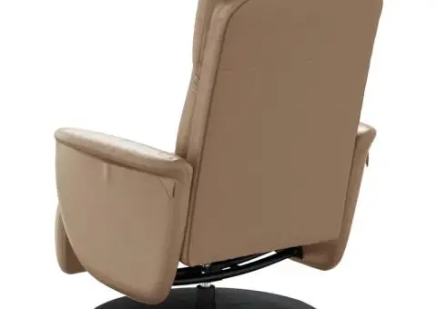 Fotoliu rabatabil cu suport picioare cappuccino piele ecologică - 5/5