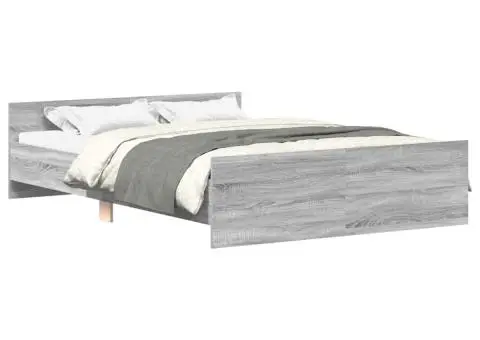 Cadru de pat cu tăblie la cap/picioare, gri sonoma, 140x200 cm - 2/5