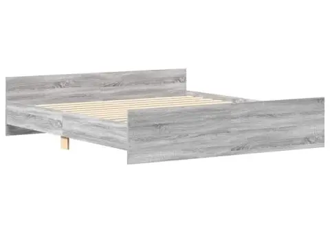 Cadru de pat cu tăblie la cap/picioare, gri sonoma, 180x200 cm - 4/5