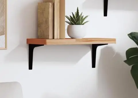 Raft de perete, 40x20x2,5 cm, lemn masiv de fag - 1/5