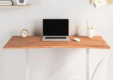 Blat de birou, 110x(55-60)x1,5 cm, lemn masiv de fag - 1/5