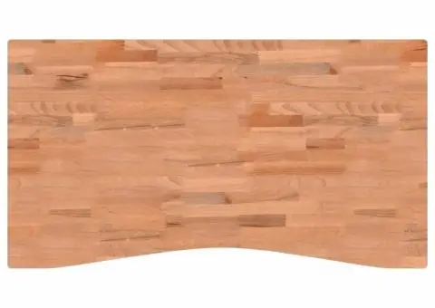 Blat de birou, 110x(55-60)x1,5 cm, lemn masiv de fag - 2/5
