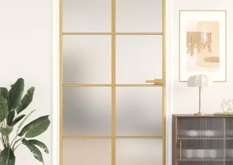 Ușă interior Slim auriu 102,5x201,5cm sticlă temperată/aluminiu - 1/5