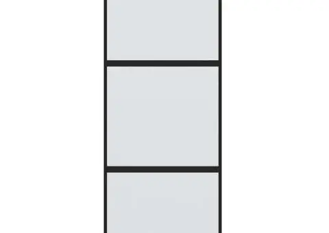 Ușă glisantă, negru, 76x205 cm, sticlă securizată și aluminiu - 4/5