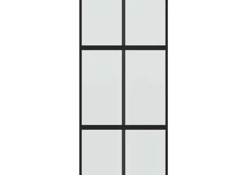 Ușă glisantă, negru, 90x205 cm, sticlă securizată și aluminiu - 4/5