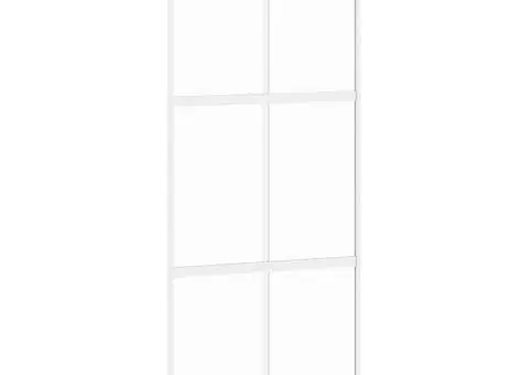 Ușă glisantă, alb, 90x205 cm, sticlă securizată/aluminiu - 2/5