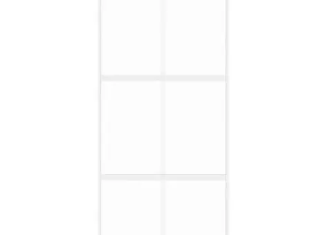 Ușă glisantă, alb, 90x205 cm, sticlă securizată/aluminiu - 3/5