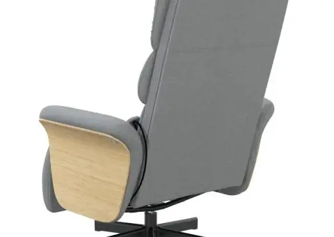 Fotoliu rabatabil masaj cu suport picioare gri deschis textil - 5/5