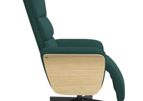 Fotoliu rabatabil cu suport de picioare, verde închis, textil - 4/5