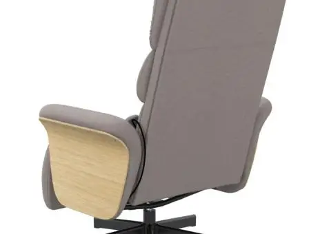 Fotoliu masaj rabatabil cu suport picioare, gri taupe, textil - 5/5