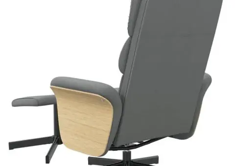 Scaun cu înclinare, cu taburet, gri închis, textil - 5/5