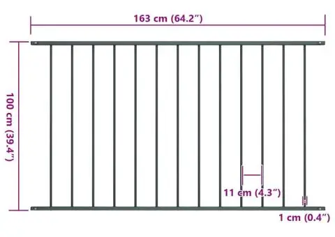 Panou de gard, antracit, 1,63 x 1 m, oțel vopsit electrostatic - 4/4