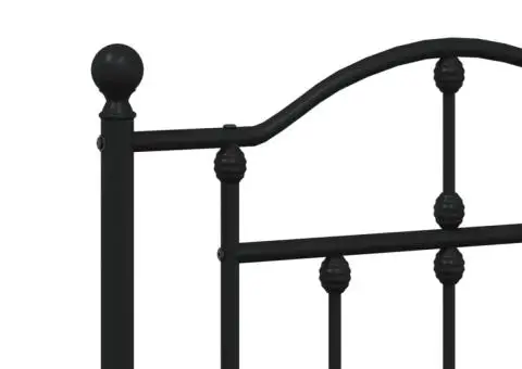 Tăblie de pat metalică, negru, 140 cm - 5/5