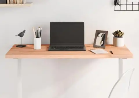 Blat de birou, 100x50x2,5 cm, lemn masiv de fag - 1/5