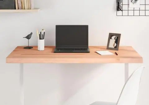 Blat de birou, 110x60x4 cm, lemn masiv de fag - 1/5