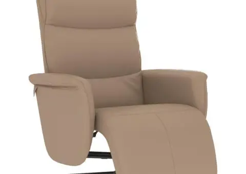 Fotoliu rabatabil cu suport picioare cappuccino piele ecologică - 2/5