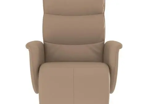 Fotoliu rabatabil cu suport picioare cappuccino piele ecologică - 3/5