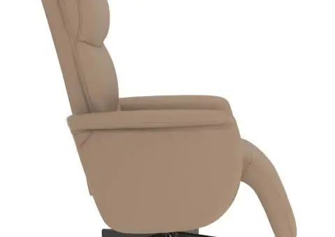 Fotoliu rabatabil cu suport picioare cappuccino piele ecologică - 4/5