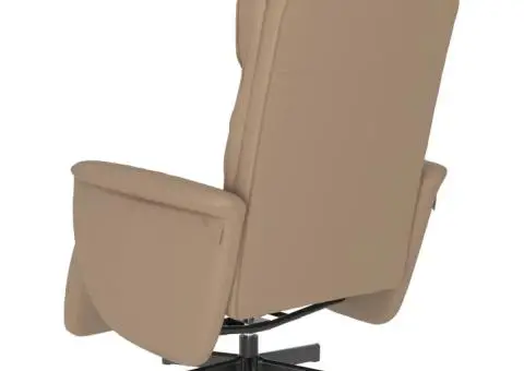 Fotoliu rabatabil cu suport picioare cappuccino piele ecologică - 5/5