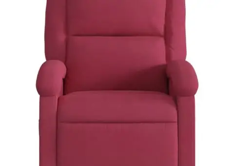 Fotoliu rabatabil, roșu vin, catifea - 3/5