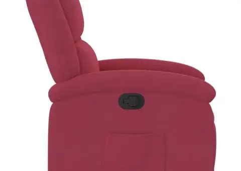 Fotoliu rabatabil, roșu vin, catifea - 4/5