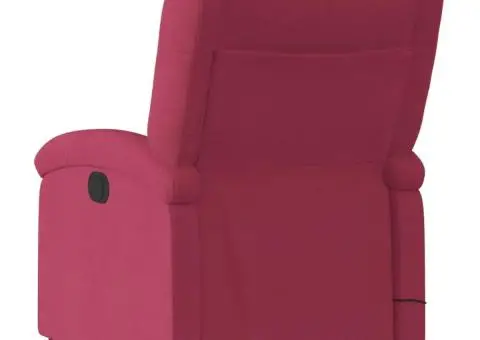 Fotoliu rabatabil, roșu vin, catifea - 5/5