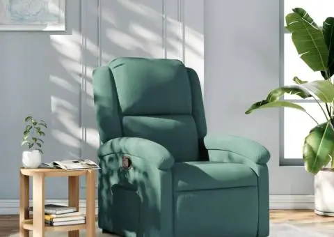 Fotoliu rabatabil, verde închis, catifea - 1/5