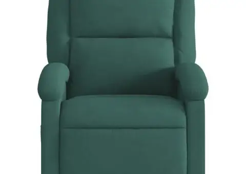 Fotoliu rabatabil, verde închis, catifea - 3/5